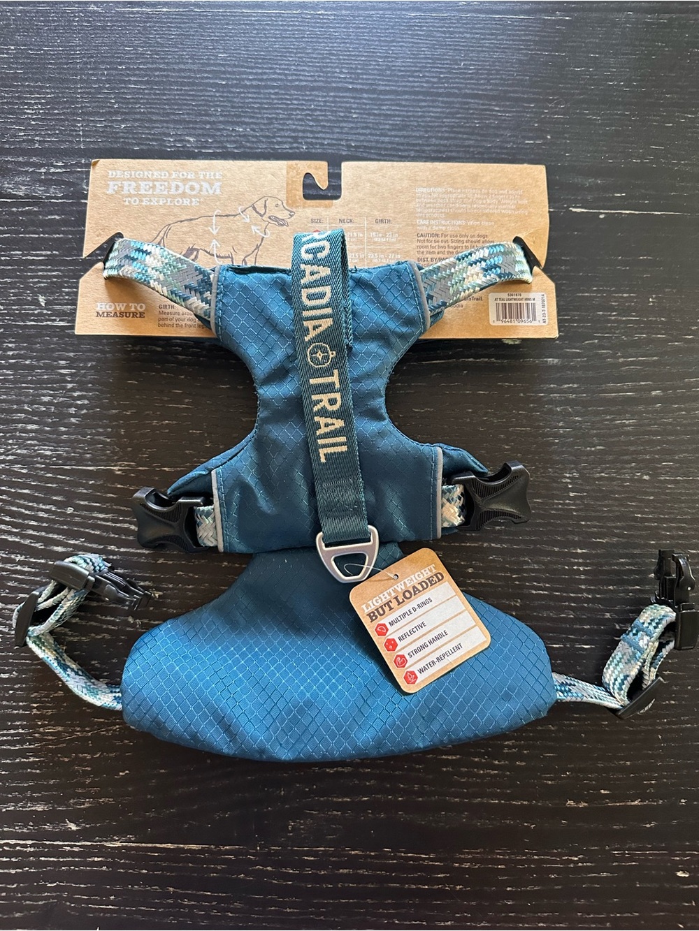 Arcadia Trail Teal Dog Lightweight Harness